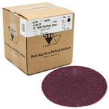 sia 6120 siafleece 6" Grip Nonwoven Abrasive Discs, Very Fine (Maroon), image of box packaging and disc