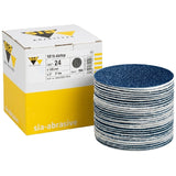 sia 1815 siatop 5" Solid Siafast Grip Sanding Discs, image of box and stack of sanding discs displayed.