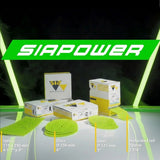 Siapower 1550 product packaging with various items on a dark background
