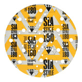 Sia 5500 Siastyle 6" Ceramic Film Multi-Hole Siafast Grip Sanding Discs, 180 Grit