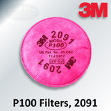 3M P100 Filters, Pair, 2091