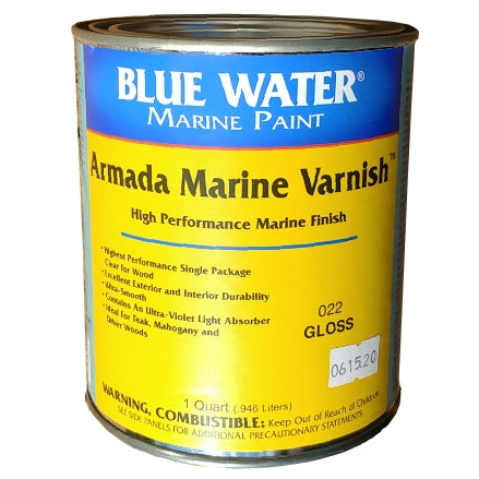 Blue Water Armada Marine Varnish, Gloss, Quart, 022