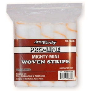 ArroWorthy Mighty Mini Woven Stripe 6.5" Size 3/8" Nap Roller Cover, 10-Pack, 6.5-WL3CK