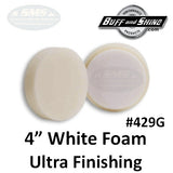 Buff & Shine 4" Foam Pad, White, Ultra-Finishing, 2-Pack, 429G