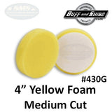 Buff & Shine 4" Foam Pad, Yellow, Medium Compounding, 2-Pack, 430G