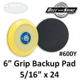 Buff & Shine 6" Backup Pad, Center Ring Style with Flex Edge for DA, 600Y