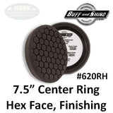 Buff & Shine 7.5" Center Ring Foam Hex-Face Buff Pad, Finishing, 620RH