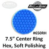Buff & Shine 7.5" Center Ring Foam Hex-Face Buff Pad Collection