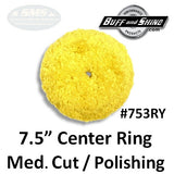 Buff & Shine 7.5" Center Ring Wool, Medium Cut / Light Polishing Buff Pad, 753RY