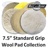 Buff & Shine 7.5" Standard Grip Wool Buff Pad Collection
