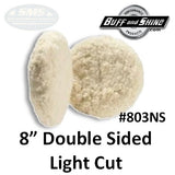 Buff & Shine 8" Double Sided Wool Buff Pad, Light Compounding, 803NS