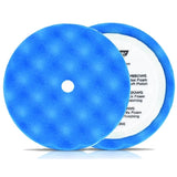 Buff and Shine 8" Foam Convoluted Waffle Buff Pad, Blue, Soft Polishing, 850WG