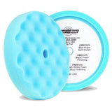 Buff and Shine 8" Foam Convoluted Waffle Buff Pad, Light Blue, Ultra Polishing, 852WG