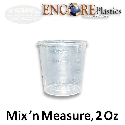 2 oz glass blending cups mixing cups Encore 2 Ounce Mix n' Measure Container, ENC-20002