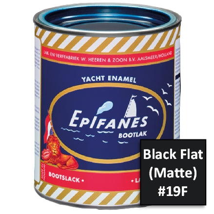 Epifanes Yacht Enamel, #19F Black Flat (Matte), 750ml, YE019.750