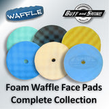 Buff and Shine 8" Foam Convoluted Waffle Buff Pad, Light Blue, Ultra Finishing, 852WG