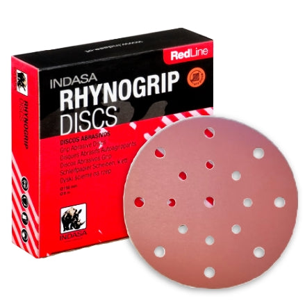 Indasa RedLine Rhynogrip 6 Inch 17-Hole Festool Fit Sanding Discs, 1