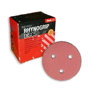 Indasa RedLine Rhynogrip 3" 3-Hole Sanding Discs, 323 Series