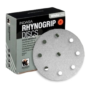 Indasa WhiteLine Rhynogrip 5" 9-Hole Vacuum Sanding Discs for Festool, 59 Series