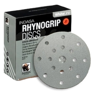 Indasa Rhynogrip WhiteLine 6" 17-Hole Vacuum Sanding Discs (fits Festool), 69-17 Series