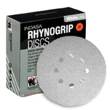 Indasa WhiteLine Rhynogrip 6" 8-Hole Vacuum Sanding Discs, 63 Series