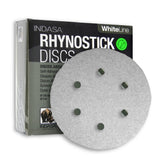Indasa WhiteLine Rhynostick 6" 6-Hole Vacuum Sanding Discs, 64 Series