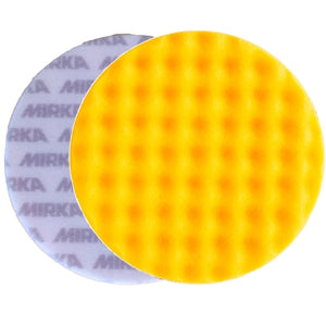 Mirka 6" Yellow Waffle Foam Cutting Pad, 2-Pack, MPADYF-6W