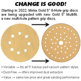 Mirka Gold 5" Multifit Vacuum Sanding Discs, 23-5MF Series, 3