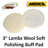 Mirka Buff Pads, 3 Inch White Lambswool, MPADLW-3, 3