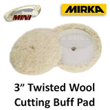 Mirka 3" Twisted Wool Cutting Buff Pad, 12-Pack, MPADTW-3, 3