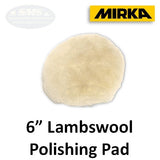 Mirka 6" Lambs Wool Polishing Buff Pad, 2-Pack, MPADLW6