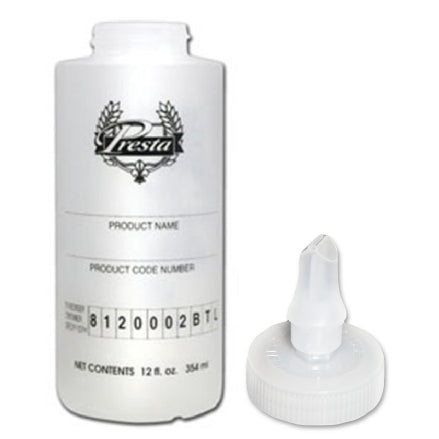 Presta Dispenser Bottle and Ribbon Cap, 8120002BTL and 810193