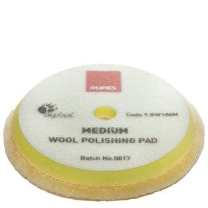 RUPES 6.75" D-A MEDIUM Yellow Wool Pad for 6" LHR21, LK900E Mille Tools, 9.BW180M