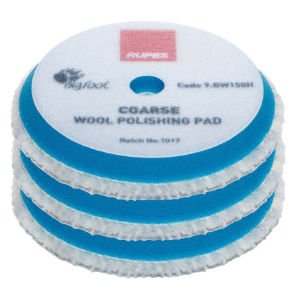 RUPES 5.75 D-A Coarse Blue Wool Pad for 5 LHR15, LHR12E, LTA125, LK900E  Mille Tools, 9.BW150H