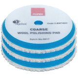 RUPES 6.75" (170mm) Blue Coarse Wool Pad, 9.BW180H, 3 Pads