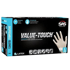SAS Safety VALUE-TOUCH Latex Lightly Powdered Gloves