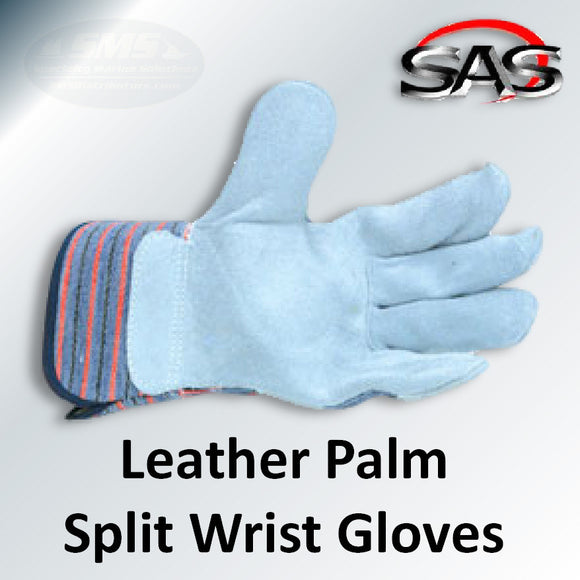 Leather Palm Split Wrist Work Gloves