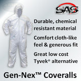 SAS Safety Gen-Nex Professional Grade Hooded Protective Coveralls