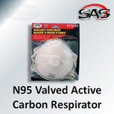 SAS Safety N95 Valved Active Carbon Respirator, 8712