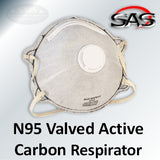 SAS Safety N95 Valved Active Carbon Respirator, 8712