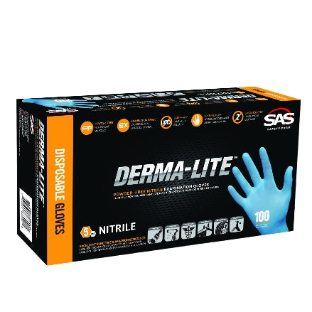SAS Safety DERMA-LITE 5 mil Nitrile Powder-Free Gloves