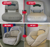 SEM Marine Vinyl Coat cushions before and after, 2