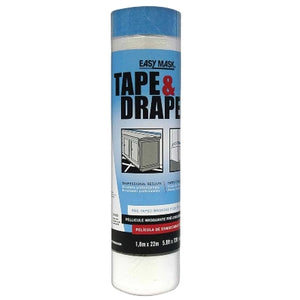 Easy Mask Tape & Drape 6' x 72' Pre-taped Masking Film, 949660