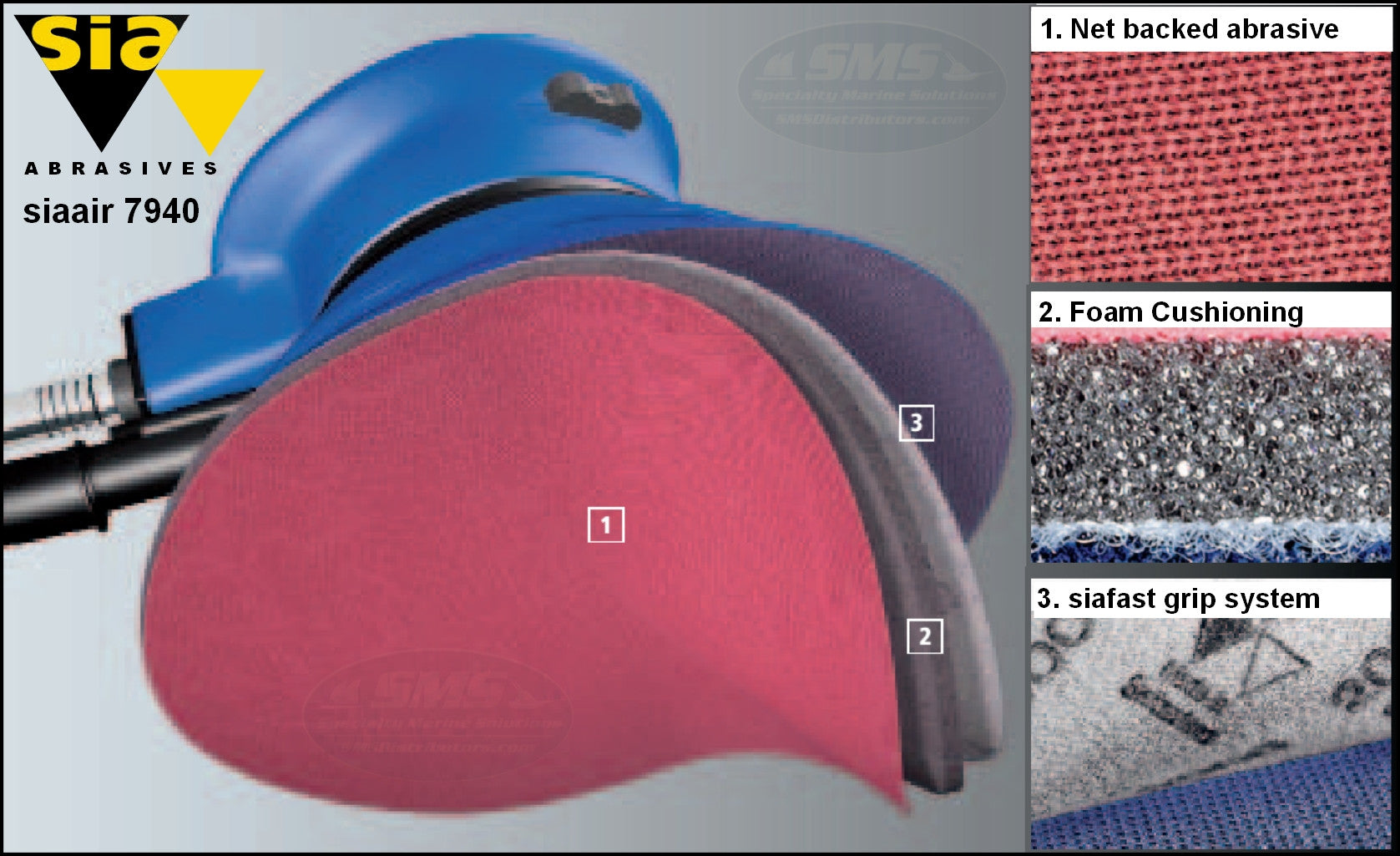 Sia Abrasives 7940 Siaair Velvet 6" Foam Polishing Grip Discs